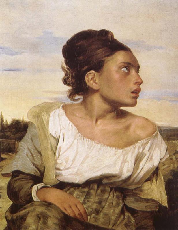 Eugene Delacroix Foraldralos girl pa kyrkogarden China oil painting art